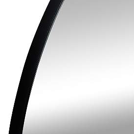 Image4 of Talya Matte Black Wood 24"x 40" Oval Wall Mirror more views