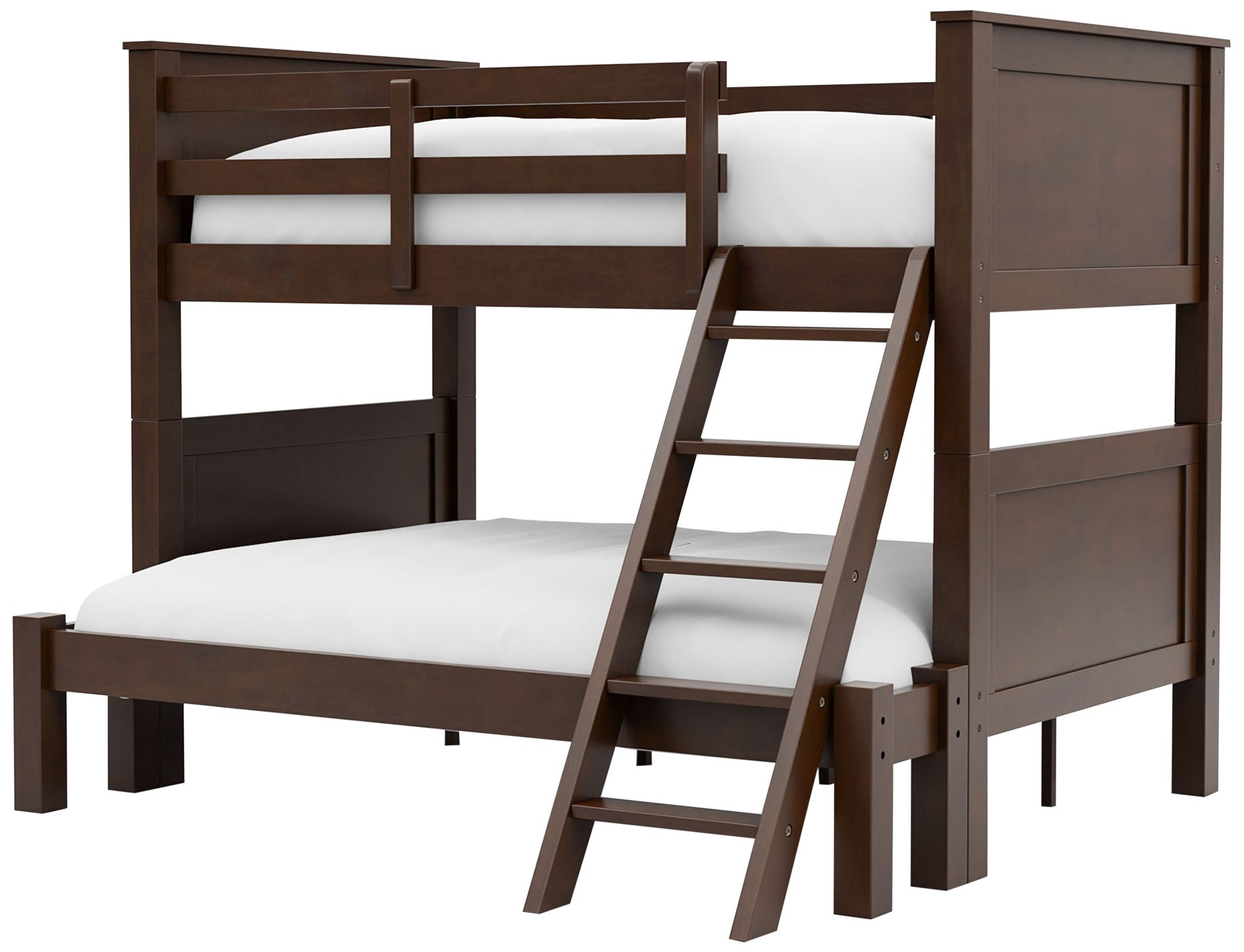 Tam Walnut Wood Bunk Bed with Ladder