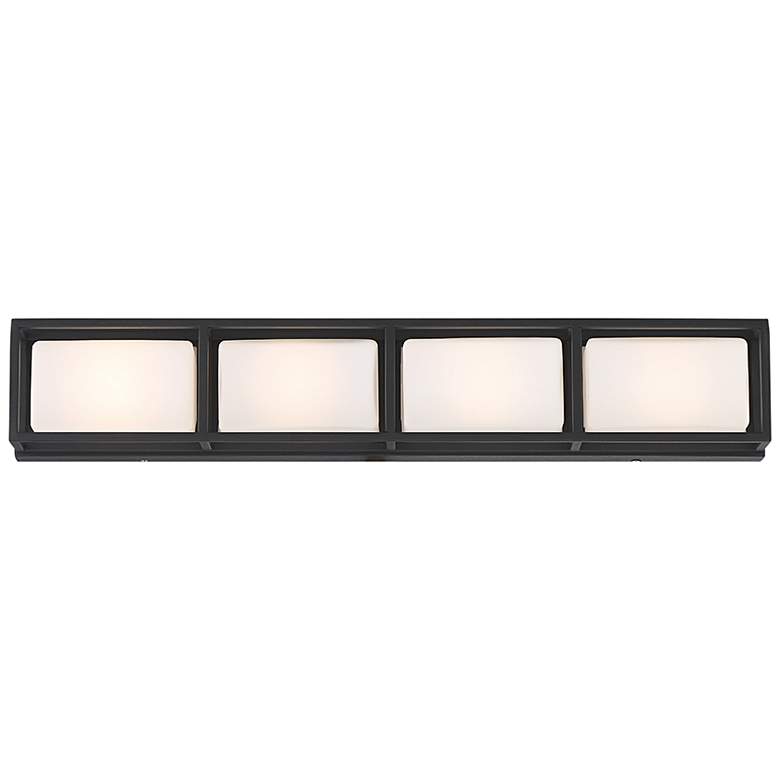 Image 1 Tamar 26 1/4" Wide Black 4-Light LED Outdoor Wall Light