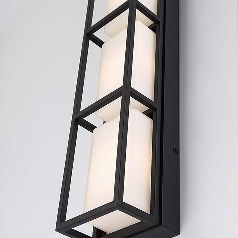 Image 3 Tamar 26 1/4" Wide Black 4-Light LED Outdoor Wall Light more views