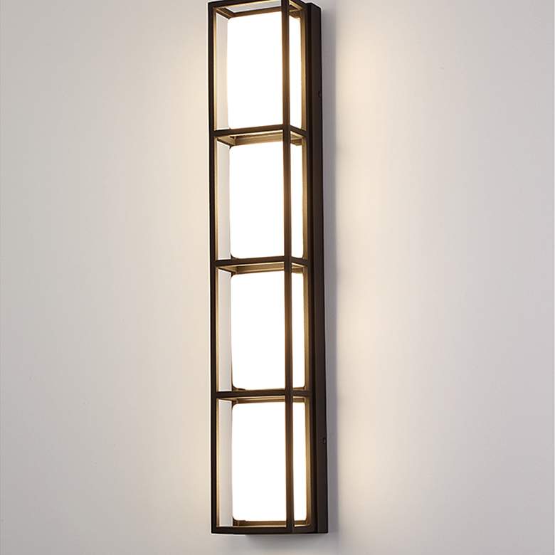 Image 6 Tamar 26 1/4" Wide Black 4-Light LED Outdoor Wall Light more views