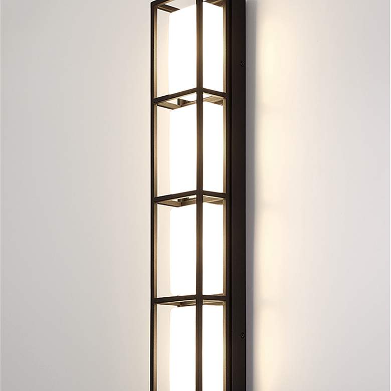 Image 7 Tamar 26 1/4" Wide Black 4-Light LED Outdoor Wall Light more views