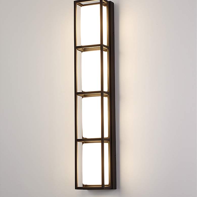 Image 6 Tamar 4.75 In. x 26.25 In. 4 Light Wall Sconce in Black more views