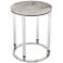 Tamara 18 1/4" Wide Stone and Chrome Round Side Table