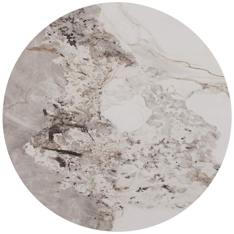 Image 4 Tamara 18 1/4" Wide Stone and Chrome Round Side Table more views