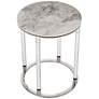 Tamara 18 1/4" Wide Stone and Chrome Round Side Table