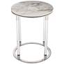 Tamara 18 1/4" Wide Stone and Chrome Round Side Table