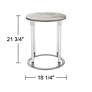 Tamara 18 1/4" Wide Stone and Chrome Round Side Table