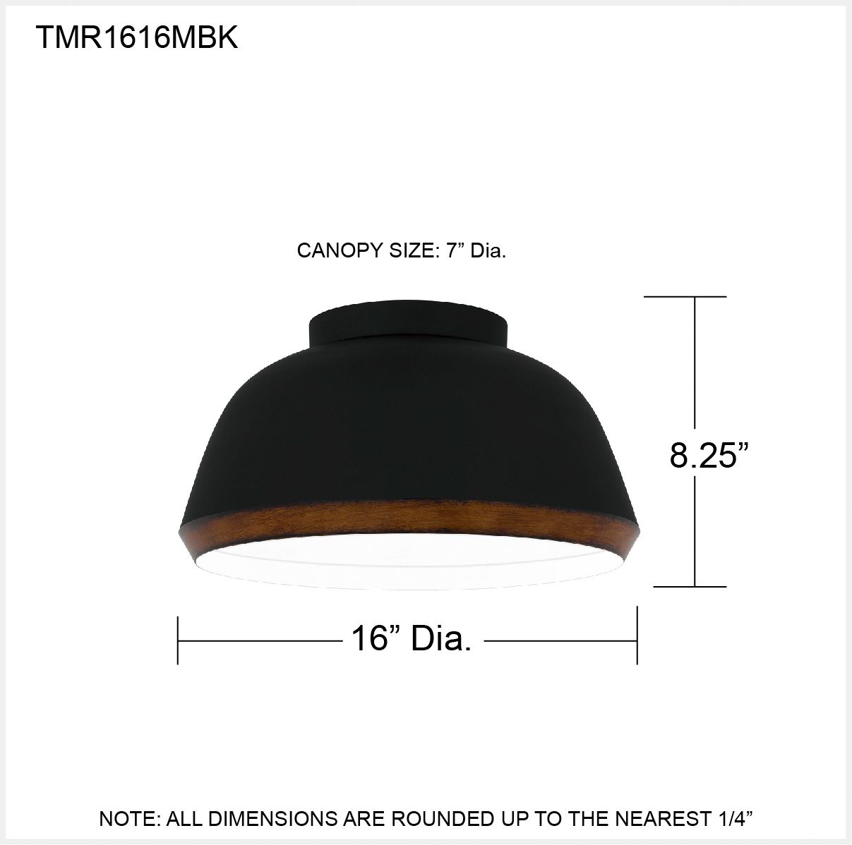 Tamara 3-Light Matte Black Flush Mount Light