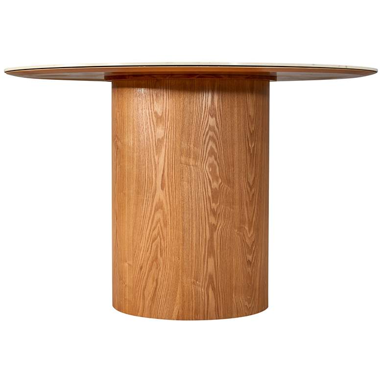 Image 5 Tamara 47" Wide Marble Natural Ash Wood Round Dinette Table more views