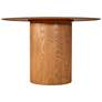 Tamara 47" Wide Marble Natural Ash Wood Round Dinette Table in scene