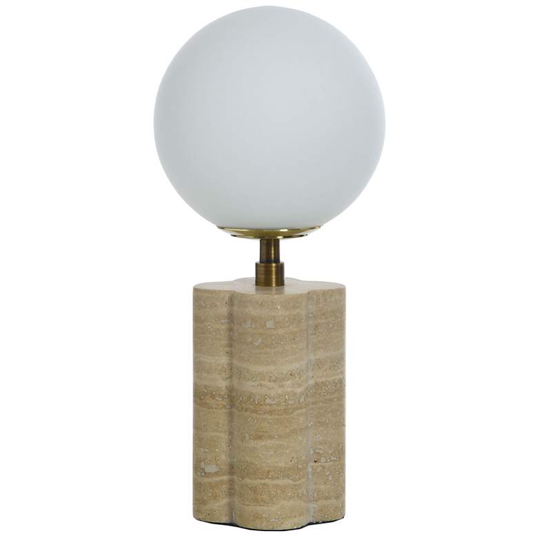 Image 2 Tamara Day Amabel 13" High Beige Travertine Table Lamp With White Shade