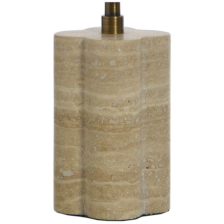 Image 4 Tamara Day Amabel 13" High Beige Travertine Table Lamp With White Shade more views
