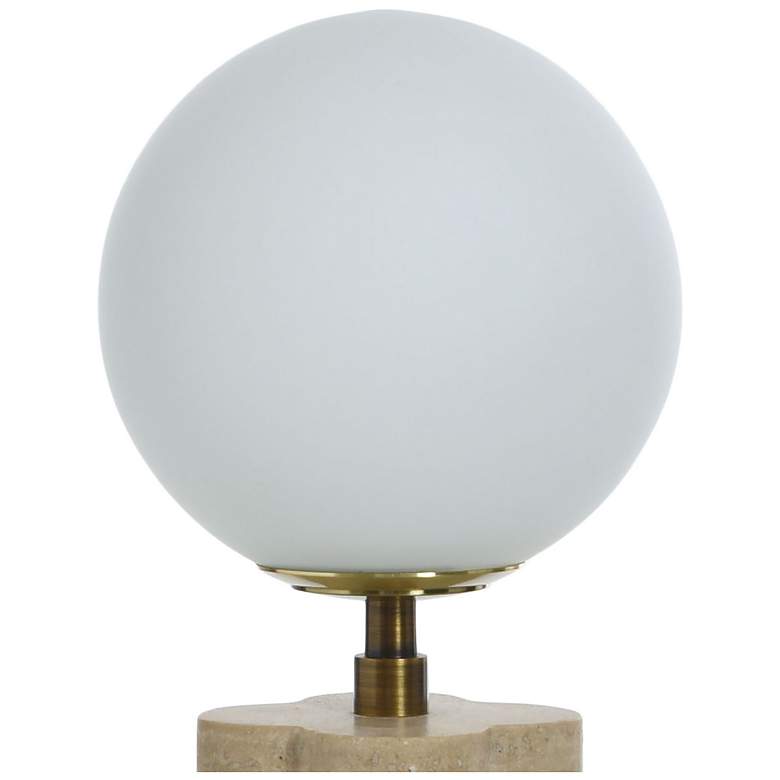 Image 5 Tamara Day Amabel 13" High Beige Travertine Table Lamp With White Shade more views