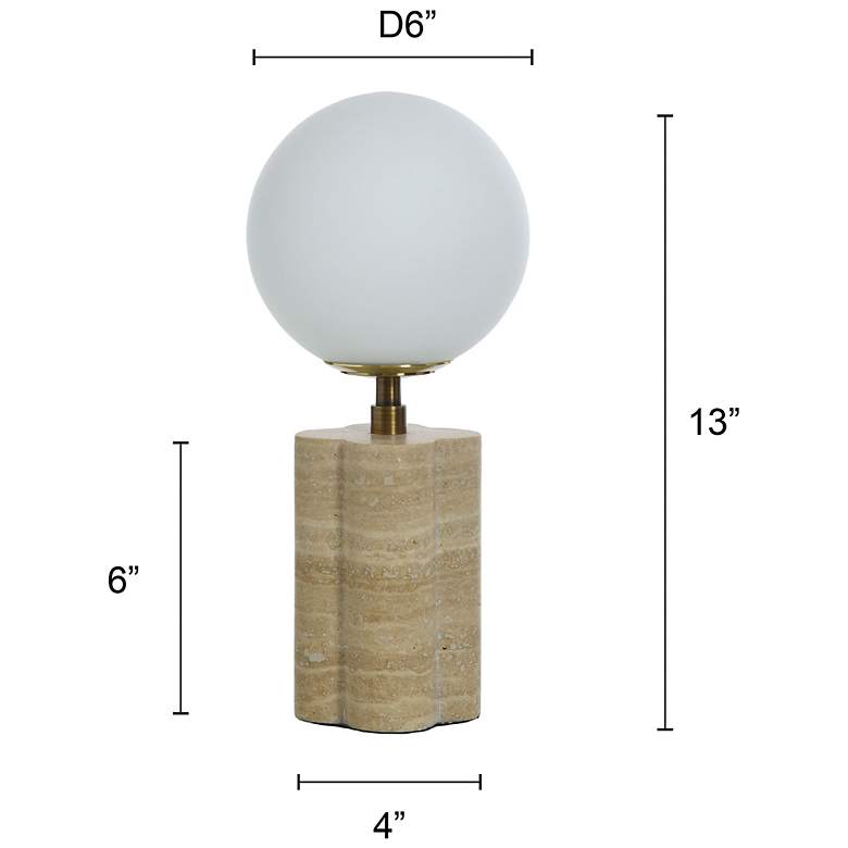 Image 6 Tamara Day Amabel 13" High Beige Travertine Table Lamp With White Shade more views