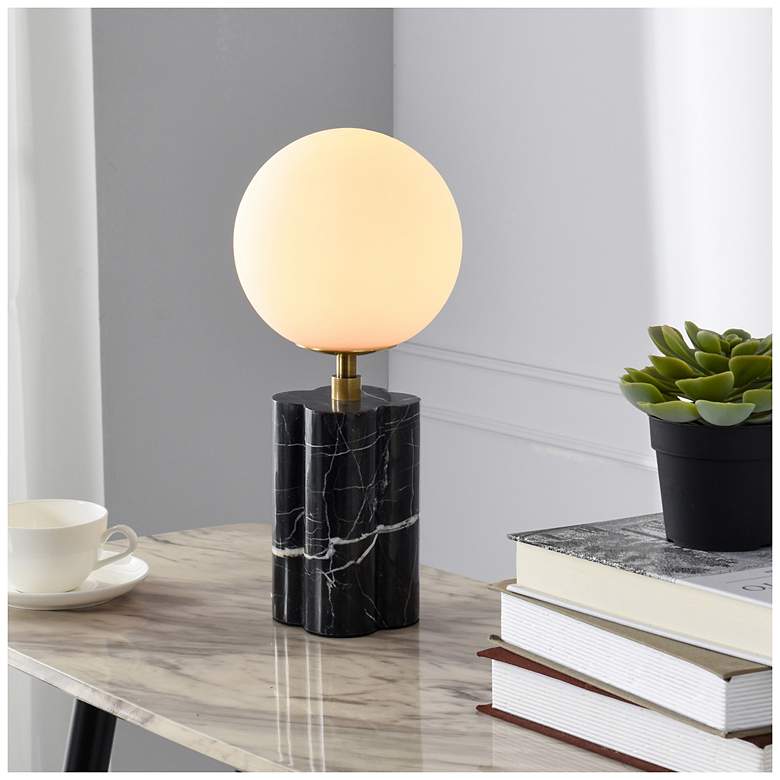 Image 1 Tamara Day Amabel 13" High Black Marble Table Lamp With White Shade