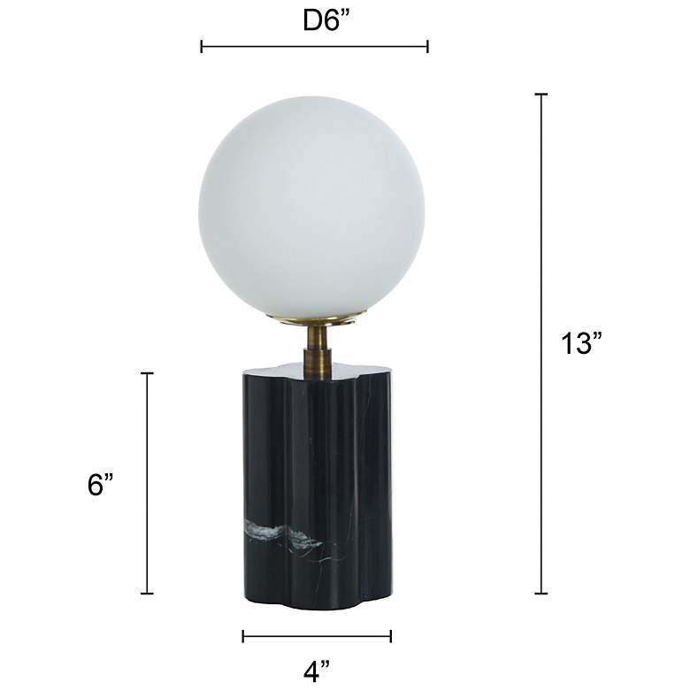 Image 7 Tamara Day Amabel 13" High Black Marble Table Lamp With White Shade more views