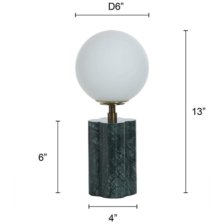 Image 6 Tamara Day Amabel 13" High Green Marble Table Lamp With White Shade more views