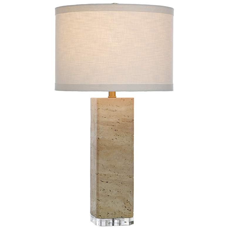 Image 3 Tamara Day Augustus 30" High Travertine Beige Table Lamp With Tan Shade more views