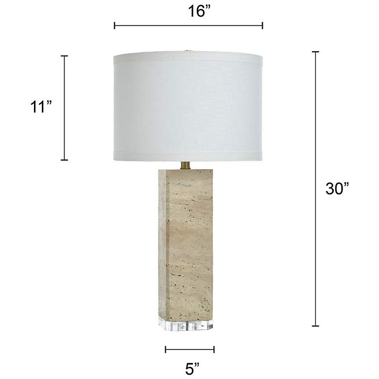 Image 7 Tamara Day Augustus 30" High Travertine Beige Table Lamp With Tan Shade more views