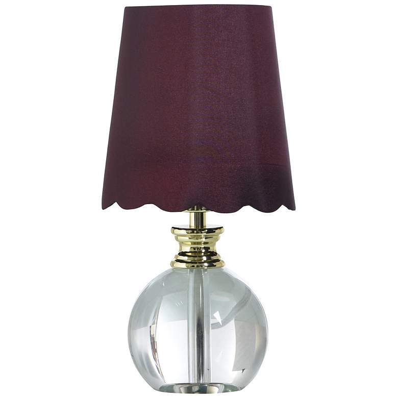 Image 1 Tamara Day Beatrice 14"H Crystal & Gold Table Lamp With Burgundy Shade