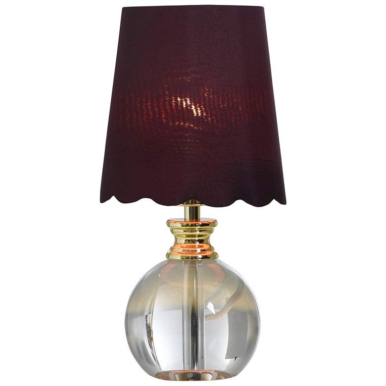 Image 2 Tamara Day Beatrice 14"H Crystal & Gold Table Lamp With Burgundy Shade more views