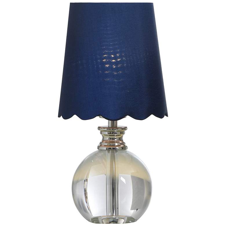 Image 2 Tamara Day Beatrice 14"H Crystal & Nickel Table Lamp With Blue Shade more views
