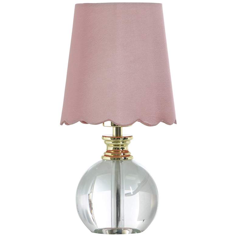 Image 1 Tamara Day Beatrice 14"H Crystal & Polished Gold Table Lamp With Pink Shade