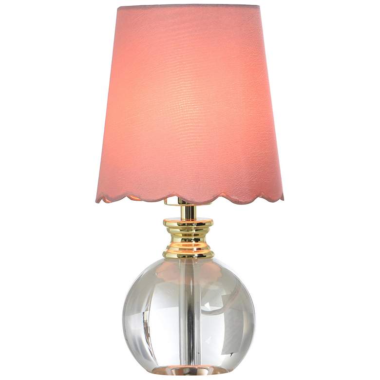 Image 2 Tamara Day Beatrice 14"H Crystal & Polished Gold Table Lamp With Pink Shade more views