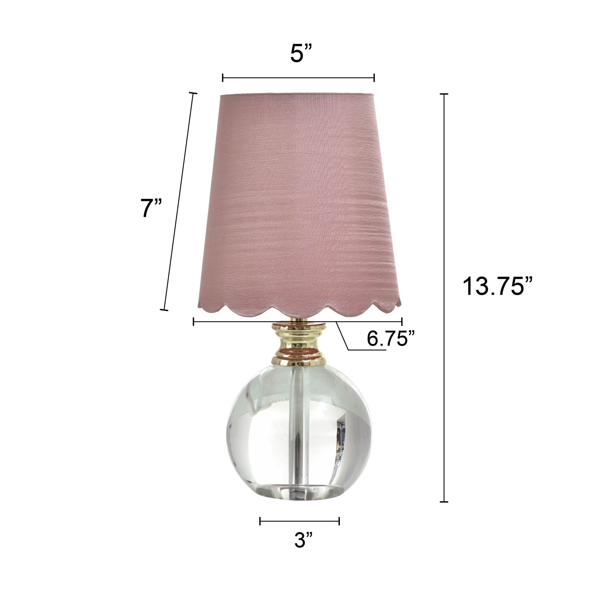 Tamara Day Beatrice 14"H Crystal & Polished Gold Table Lamp With Pink Shade