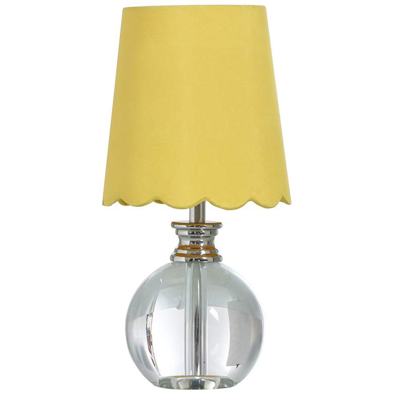 Image 1 Tamara Day Beatrice Crystal & Polished Nickel Table Lamp With Yellow Shade