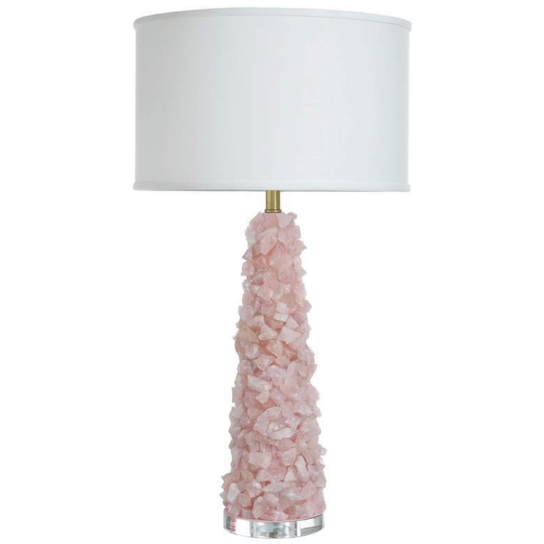 Image 2 Tamara Day Belinda 34"H Rose Quartz Stone Table Lamp With Off-White Shade