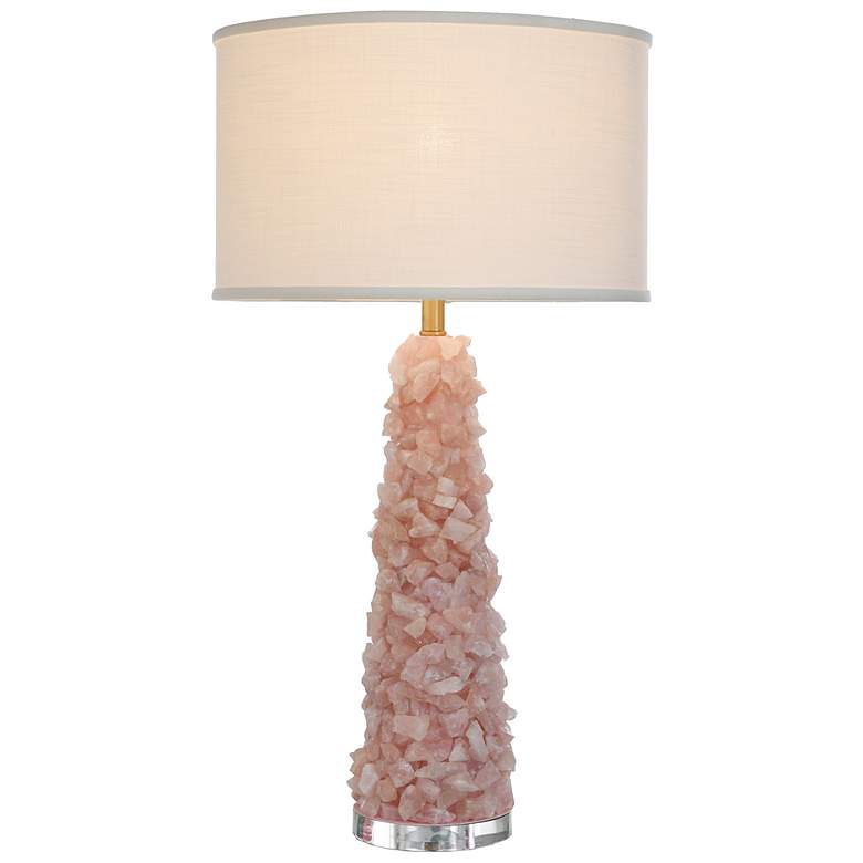 Image 3 Tamara Day Belinda 34"H Rose Quartz Stone Table Lamp With Off-White Shade more views