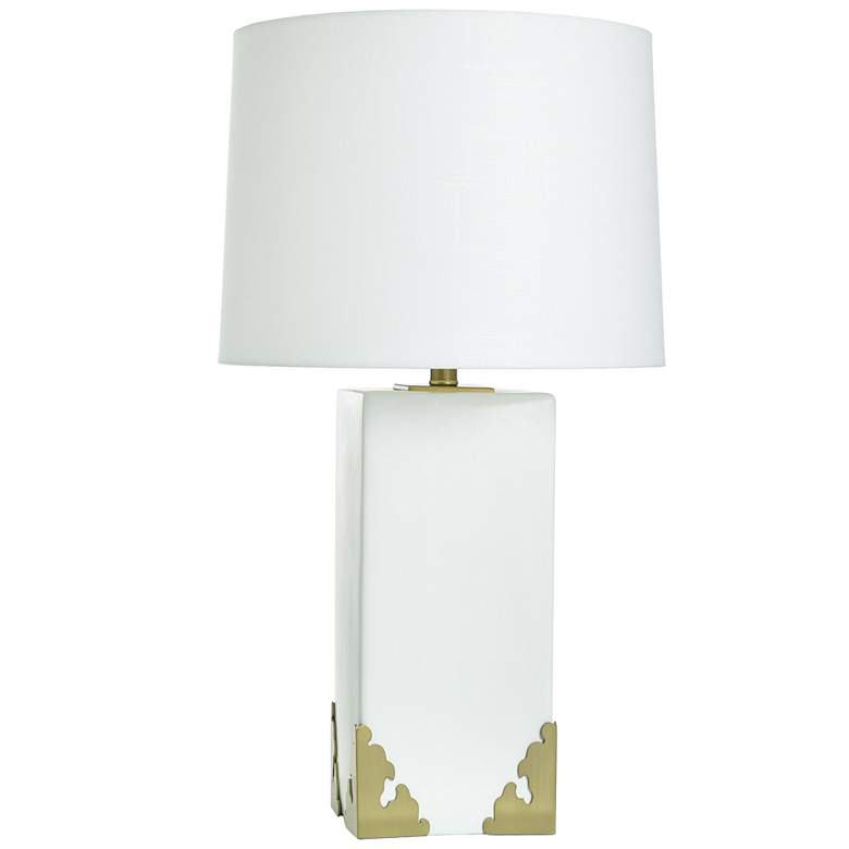 Image 2 Tamara Day Caspian 30"H Brass & White Table Lamp With Off-White Shade