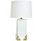 Tamara Day Caspian 30"H Brass & White Table Lamp With Off-White Shade
