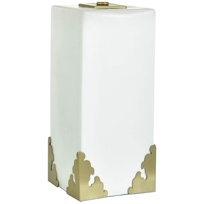 Image 4 Tamara Day Caspian 30"H Brass & White Table Lamp With Off-White Shade more views