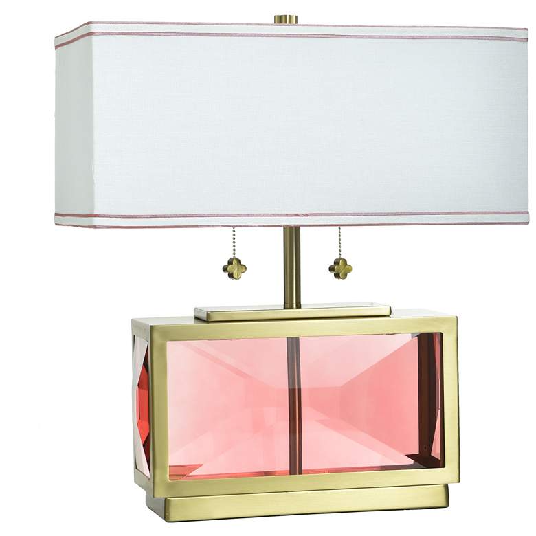 Image 2 Tamara Day Celeste 21"H Blush & Brass Crystal Table Lamp w/ Off-White Shade