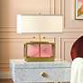 1_Tamara Day Celeste 21"H Blush & Brass Crystal Table Lamp w/ Off-White Shade