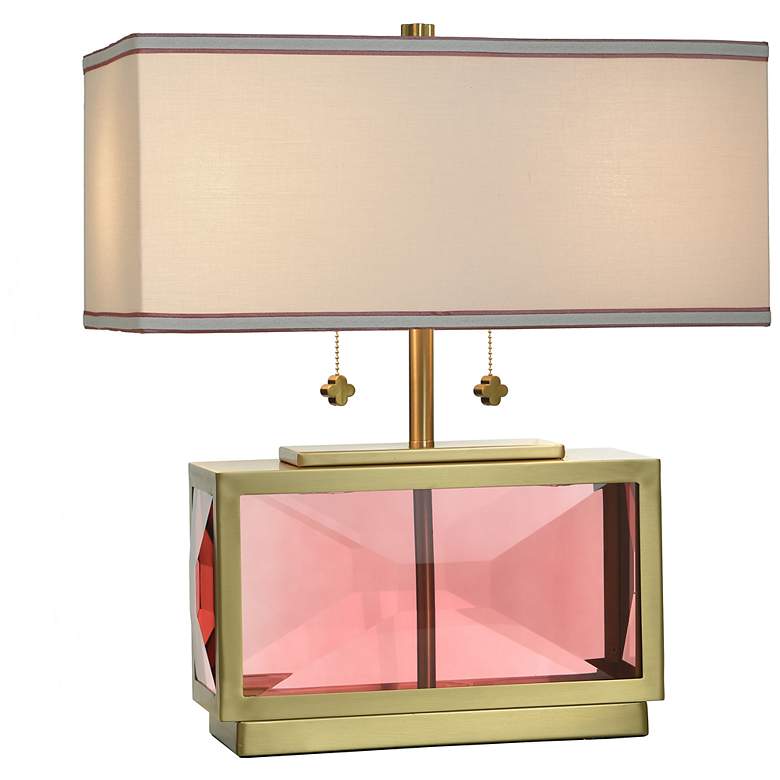 Image 3 Tamara Day Celeste 21"H Blush & Brass Crystal Table Lamp w/ Off-White Shade more views
