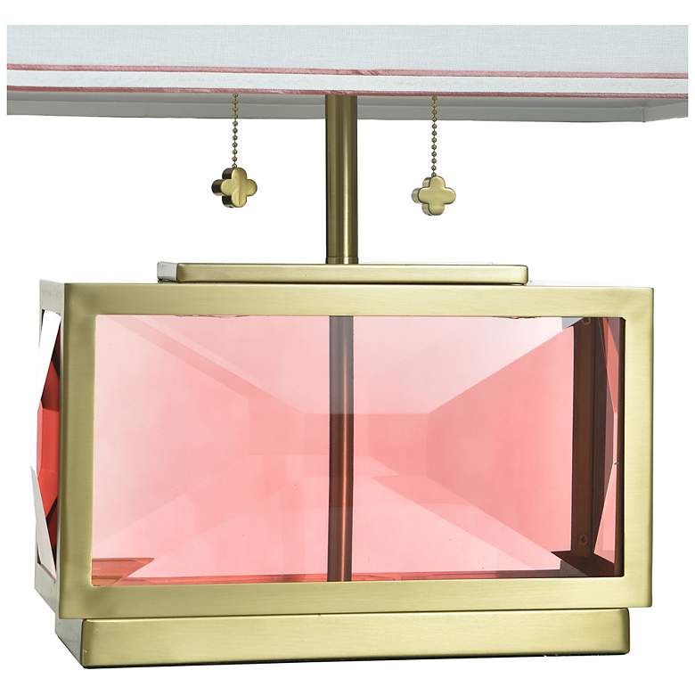 Image 4 Tamara Day Celeste 21"H Blush & Brass Crystal Table Lamp w/ Off-White Shade more views