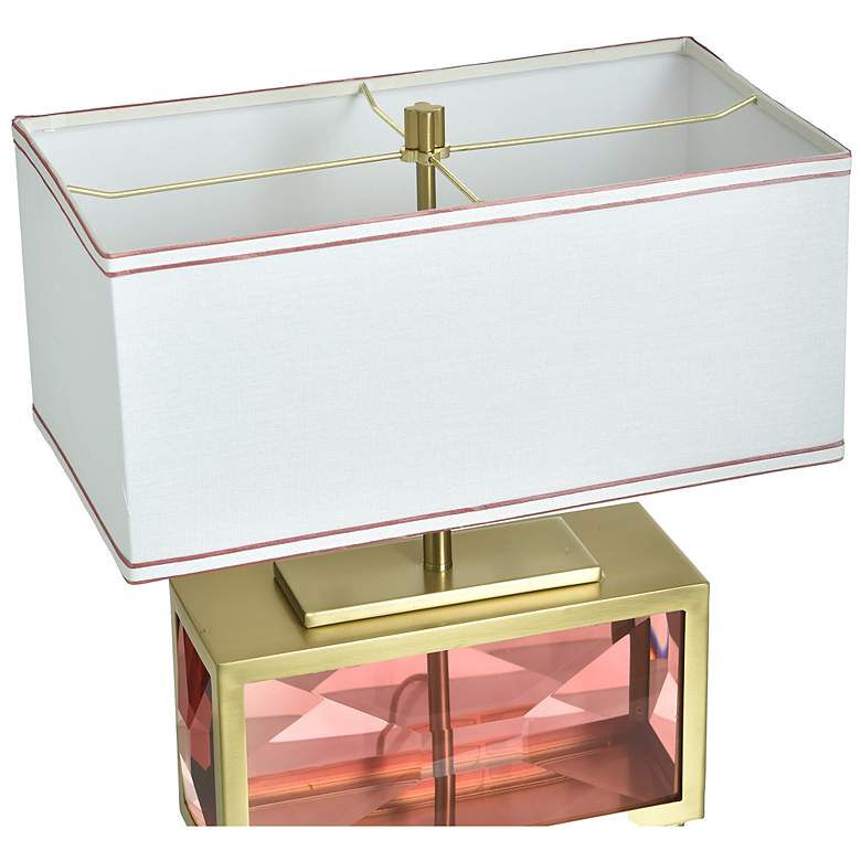 Image 6 Tamara Day Celeste 21"H Blush & Brass Crystal Table Lamp w/ Off-White Shade more views
