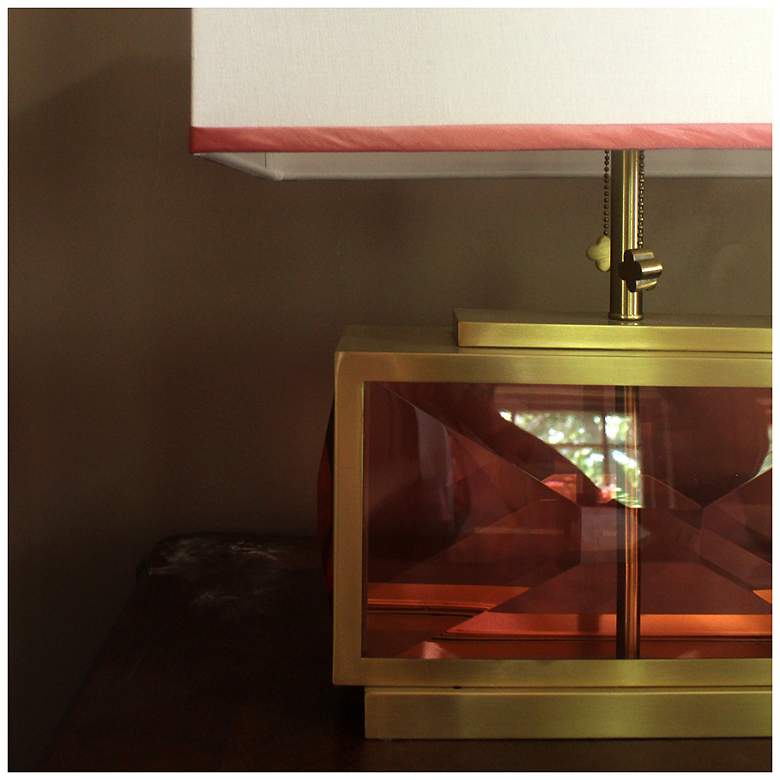 Image 7 Tamara Day Celeste 21"H Blush & Brass Crystal Table Lamp w/ Off-White Shade more views