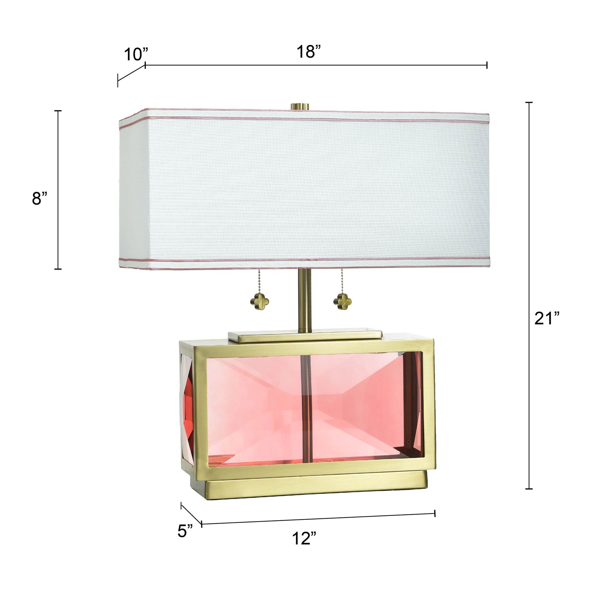 Tamara Day Celeste 21"H Blush & Brass Crystal Table Lamp w/ Off-White Shade