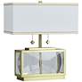 1_Tamara Day Celeste 21"H Crystal & Brass Table Lamp With Off-White Shade