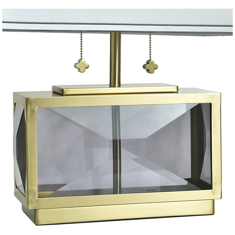Image 4 Tamara Day Celeste 21"H Smoke & Brass Crystal Table Lamp w/ Off-White Shade more views