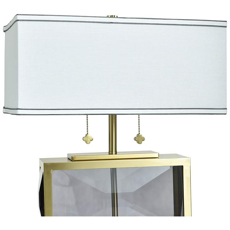 Image 5 Tamara Day Celeste 21"H Smoke & Brass Crystal Table Lamp w/ Off-White Shade more views