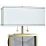 5_Tamara Day Celeste 21"H Smoke & Brass Crystal Table Lamp w/ Off-White Shade more views