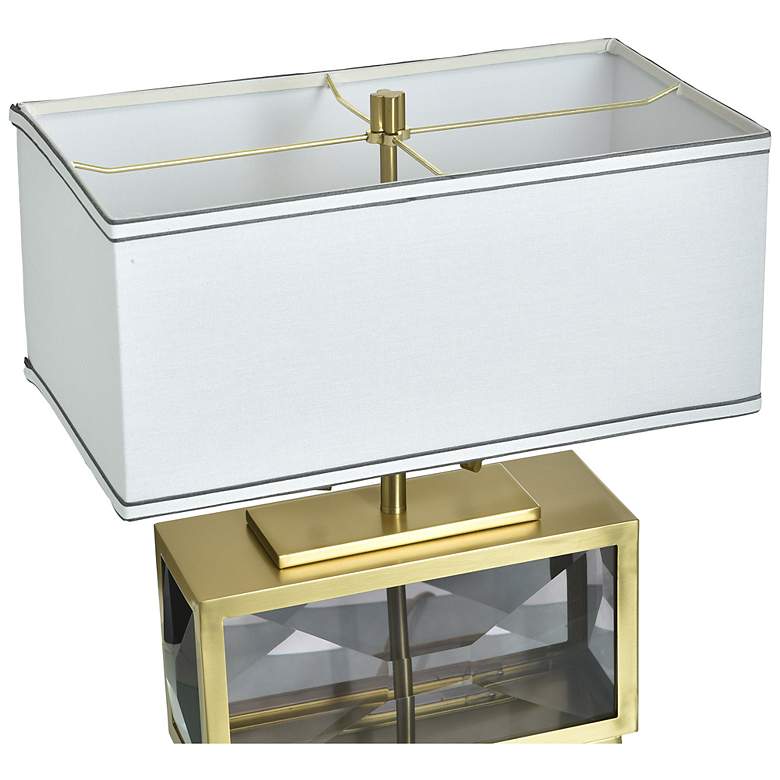 Image 6 Tamara Day Celeste 21"H Smoke & Brass Crystal Table Lamp w/ Off-White Shade more views