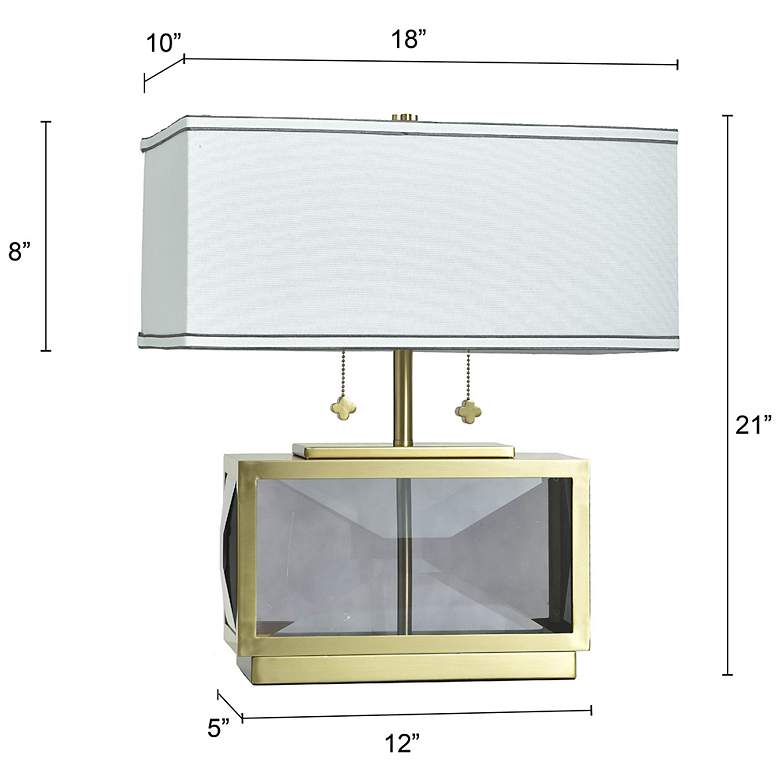 Image 7 Tamara Day Celeste 21"H Smoke & Brass Crystal Table Lamp w/ Off-White Shade more views