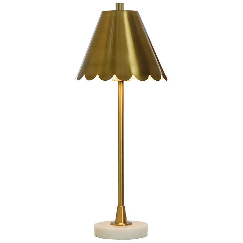 Image 2 Tamara Day Daphne 26"H White Marble Table Lamp With Polished Brass Shade more views